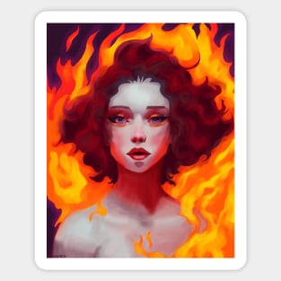 Burning Fire Elemental Faerie Sticker